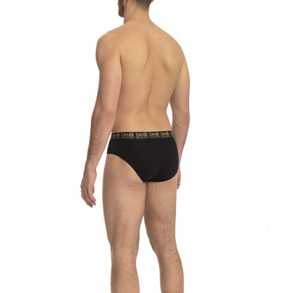 Cavalli Class Black Cotton Men's Brief Pack