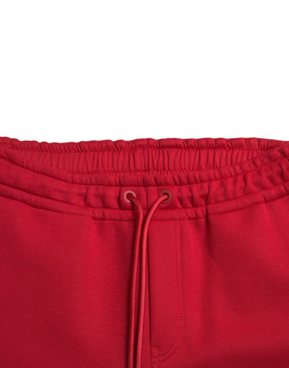 Pantaloni jogger skinny Dolce &amp; Gabbana roșii din amestec de bumbac