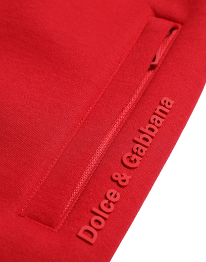 Pantaloni jogger skinny Dolce &amp; Gabbana roșii din amestec de bumbac