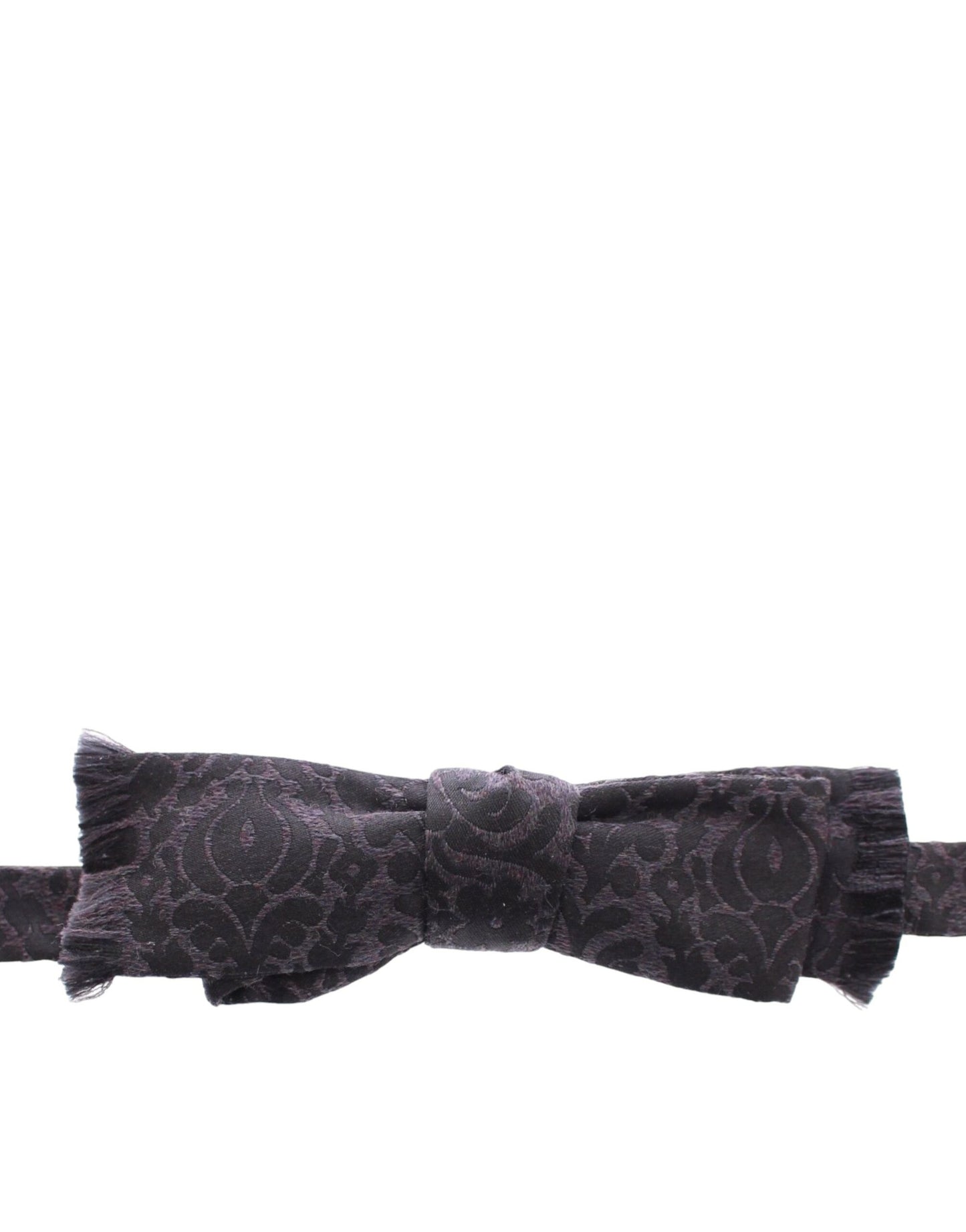 Dolce & Gabbana Elegant Black Paisley Silk-Wool Blend Bow Tie