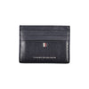 Tommy Hilfiger Sleek Blue Leather Card Holder with Contrast Details