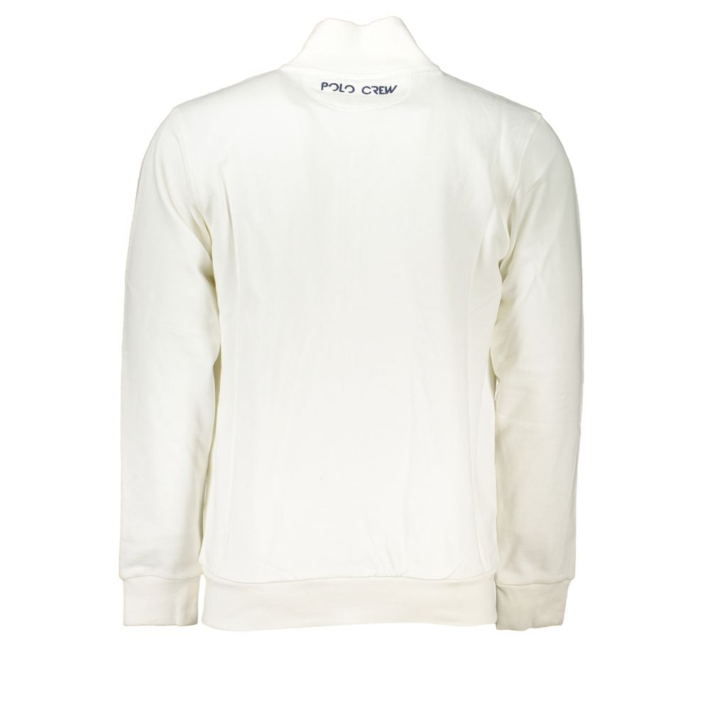 La Martina Elegant White Fleece Sweatshirt - Regular Fit