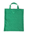 Prada Green Jersey Fabric Logo Shoulder Shopping Tote Shopping Bag