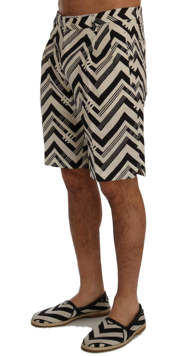 Dolce & Gabbana Striped Casual Knee-High Shorts