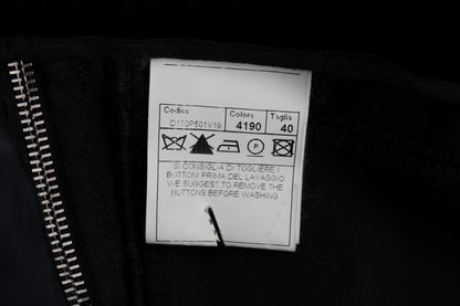 Ermanno Scervino Black Viscose Blend Velvet Cropped Pants