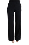 Ermanno Scervino Black Viscose Flare Bootcut Pants