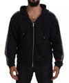 Dsquared² Black Embellished Full Zip Hooded Sweater