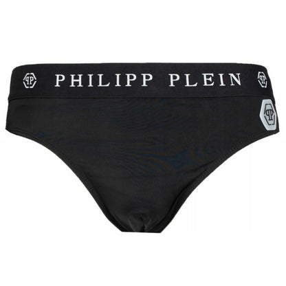 Philipp Plein Black Polyamide Men Swim Briefs