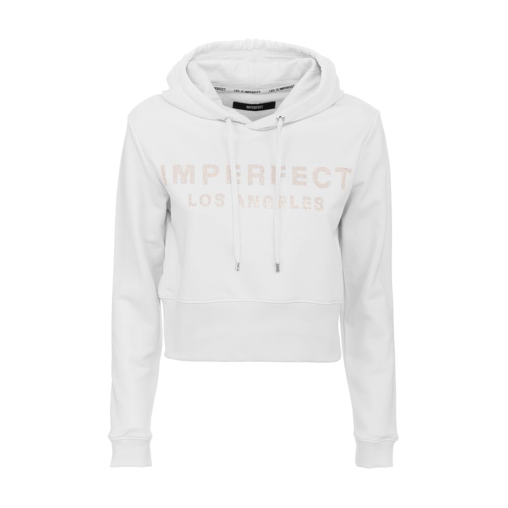 Imperfect White Cotton Womens Hoodie