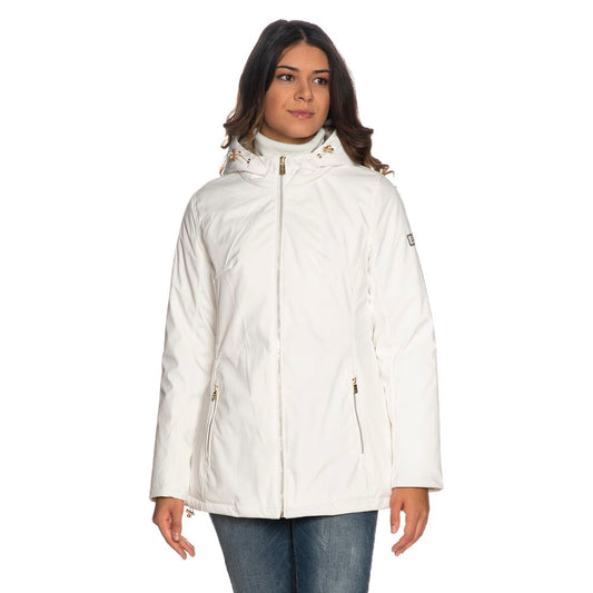 Yes Zee White Polyester Women Jacket