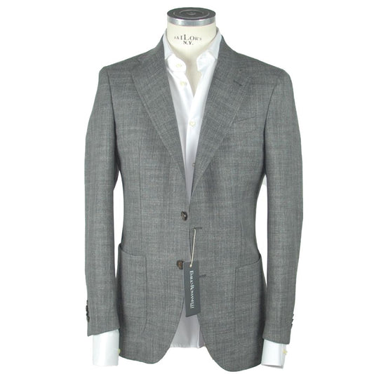 Emilio Romanelli Gray Wool Men Blazer