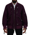 Dsquared² Purple Polyester Full Zipper Bomber Jacket