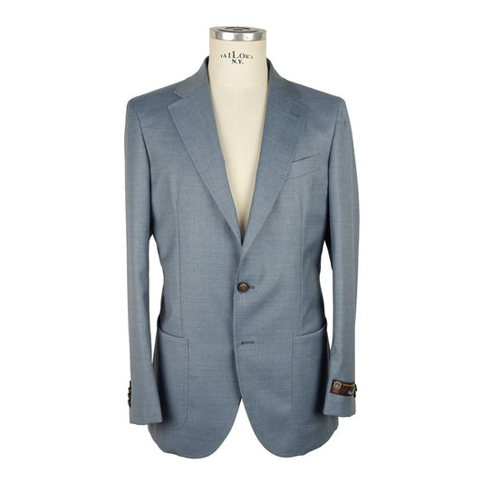 Emilio Romanelli Light Blue Wool Men Jacket