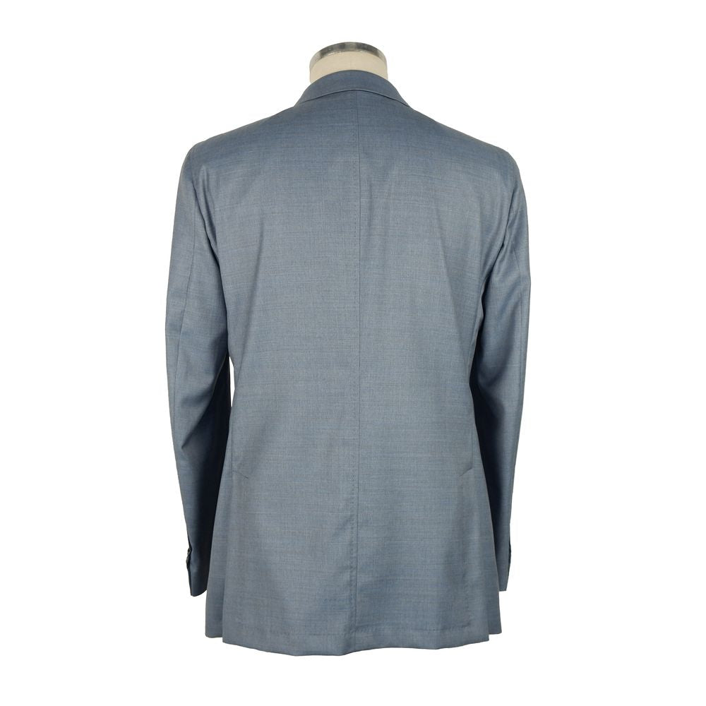 Emilio Romanelli Light Blue Wool Men Jacket