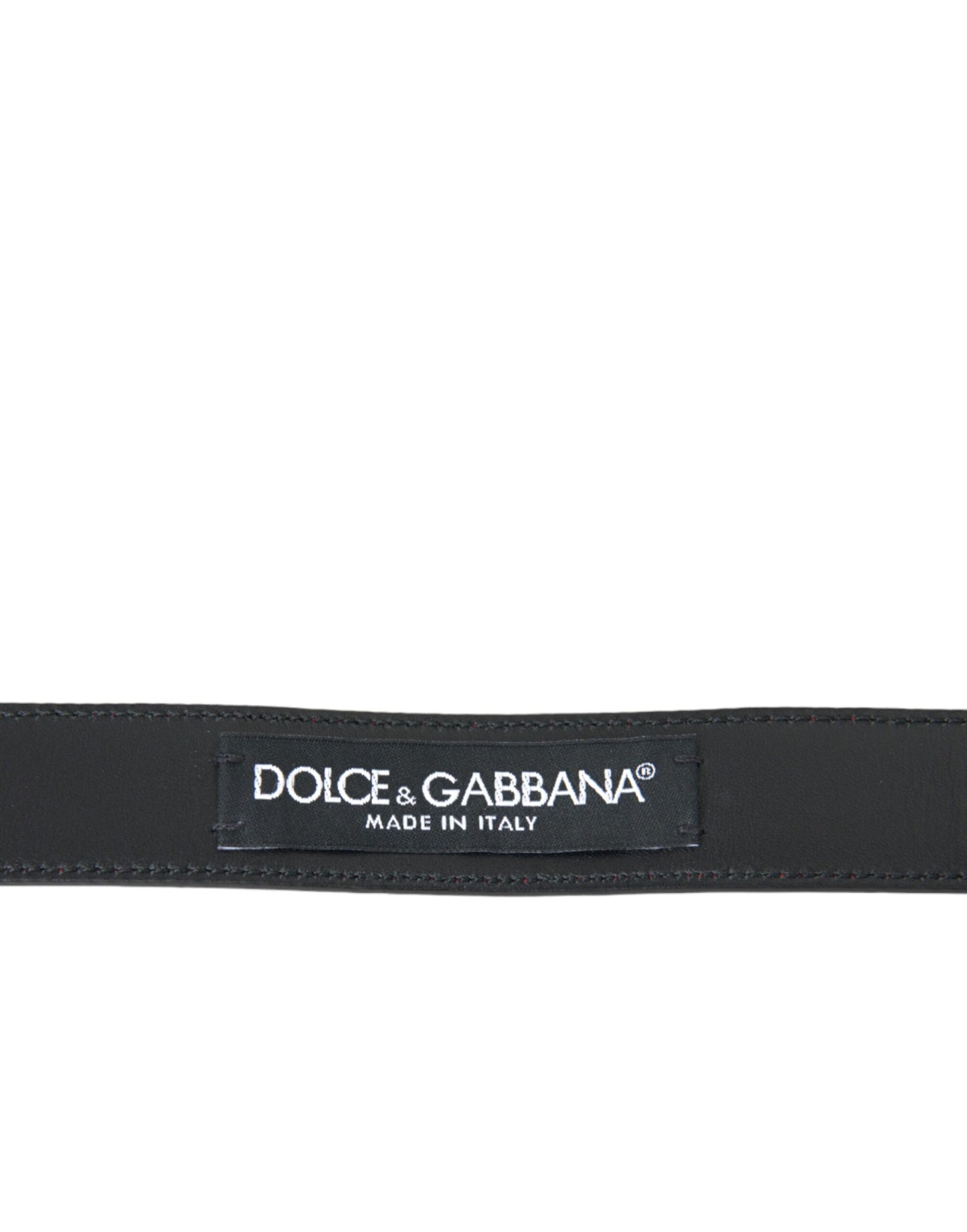 Dolce & Gabbana Red Leather Silver Metal Buckle Belt Men