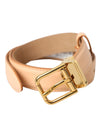 Dolce & Gabbana Beige Calfskin Leather Gold Metal Buckle Belt