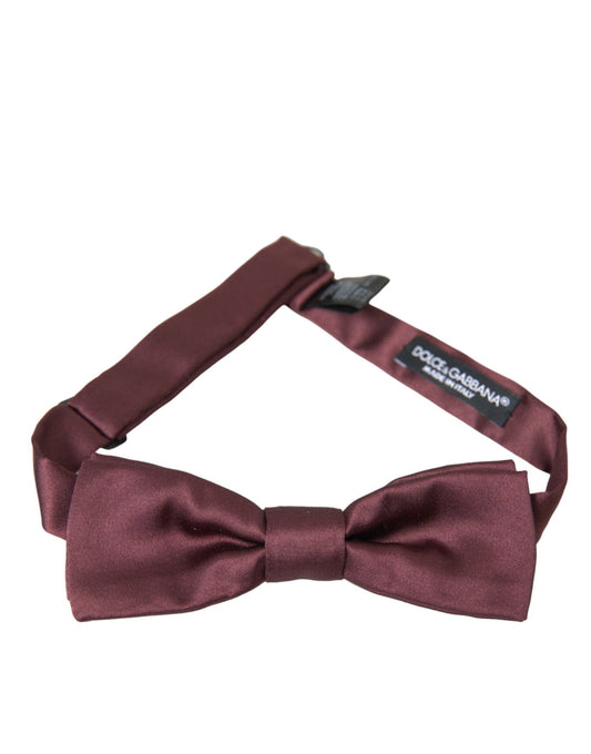 Dolce & Gabbana Brown Silk Adjustable Neck Men Bow Tie