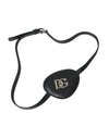 Dolce & Gabbana Black Calfskin Leather Metal DG Logo Eye Patch