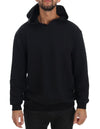 Daniele Alessandrini Elegant Black Cotton Hooded Sweater