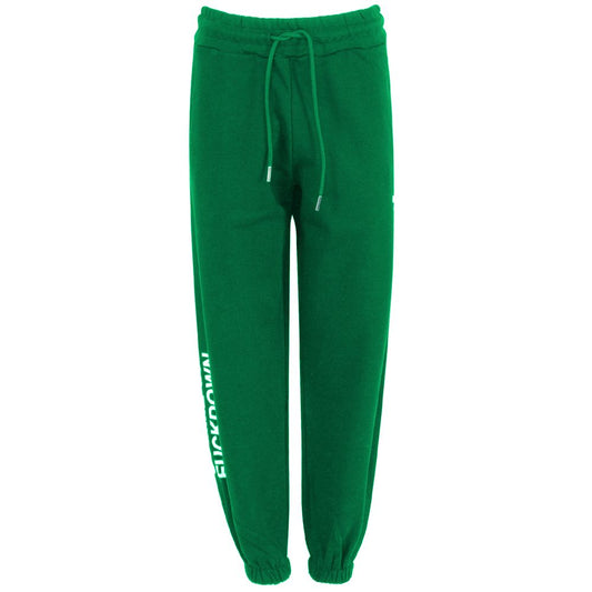 Pantaloni de trening verzi din bumbac Comme Des Fuckdown pentru femei