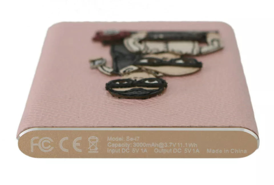 Dolce & Gabbana Chic Pink Leather Power Bank