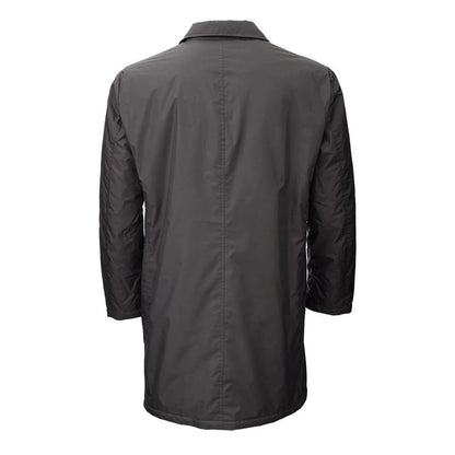 Add Brown Polyester Men's Trench Jacket