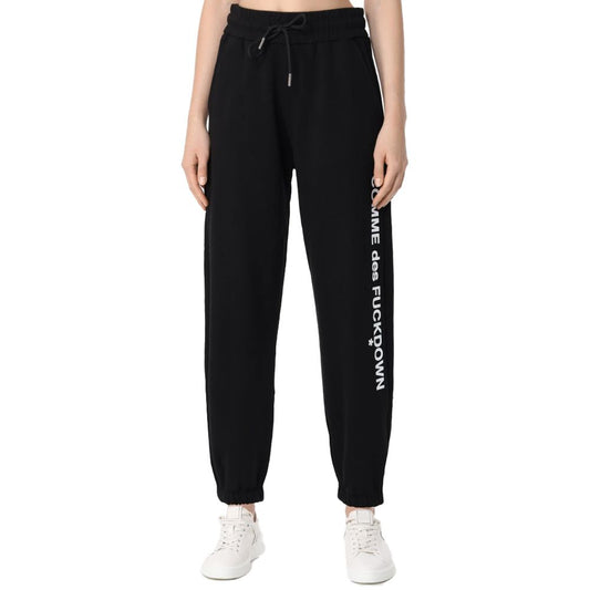 Pantaloni de damă din bumbac negru Comme Des Fuckdown
