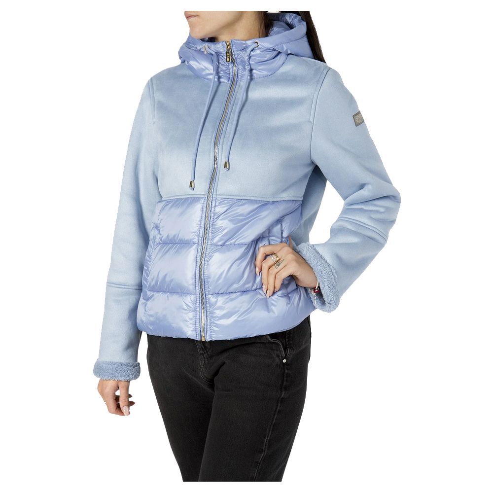 Yes Zee Light Blue Nylon Women Jacket