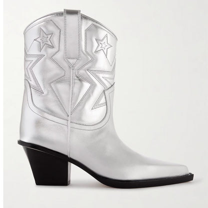 Paris Texas Gray Leather Women Ankle Boot