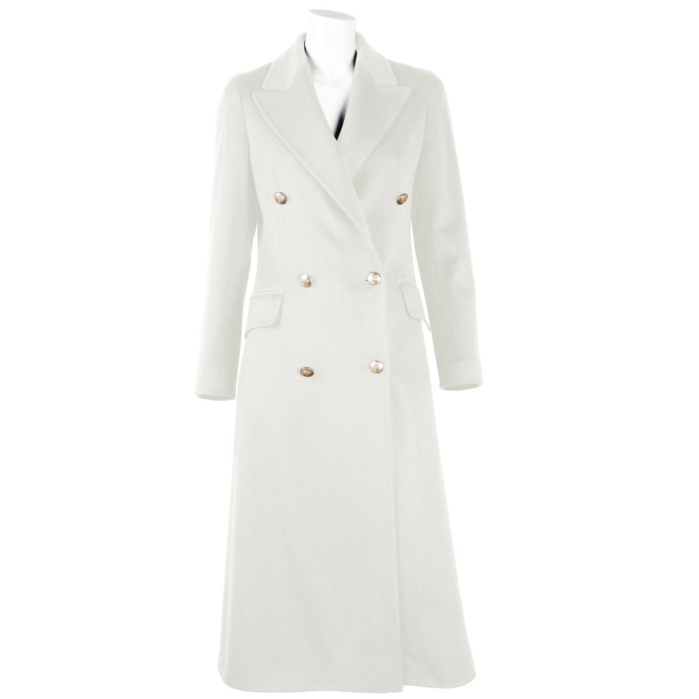 Made in Italy White Wool Vergine Jackets & Coat