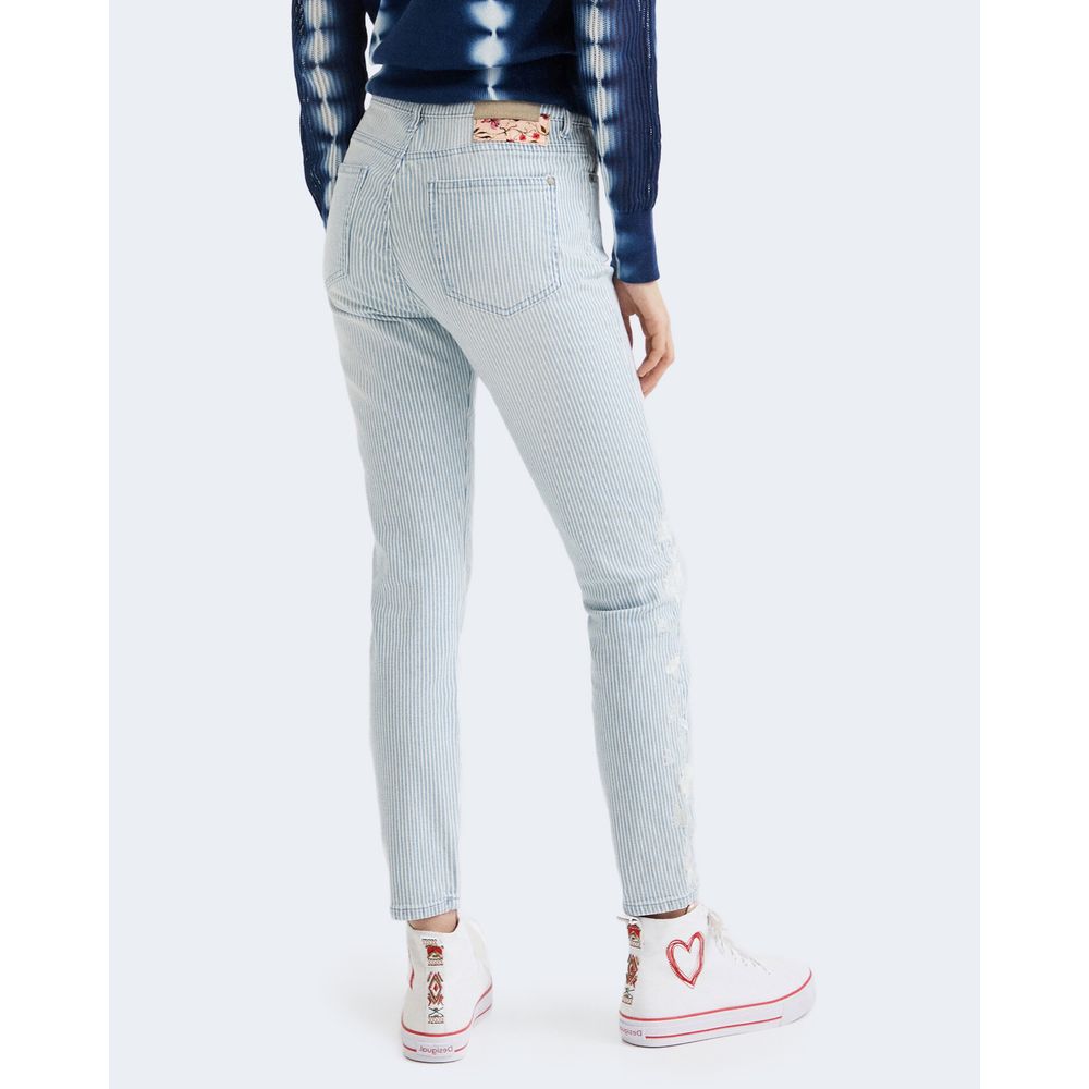 Desigual Light Blue Elastane Jeans & Pant