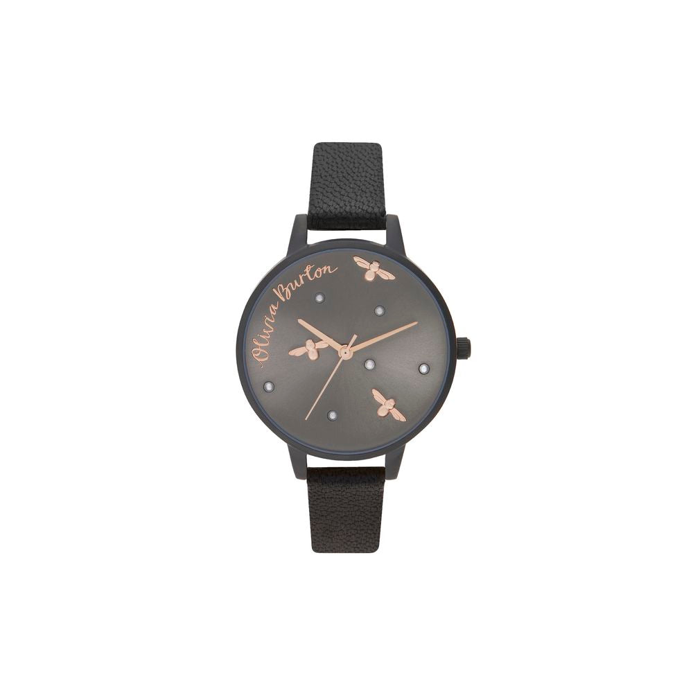 Olivia Burton Black Leather Watch