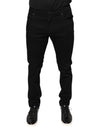 Dolce & Gabbana Black Cotton Stretch Skinny Men Denim Jeans