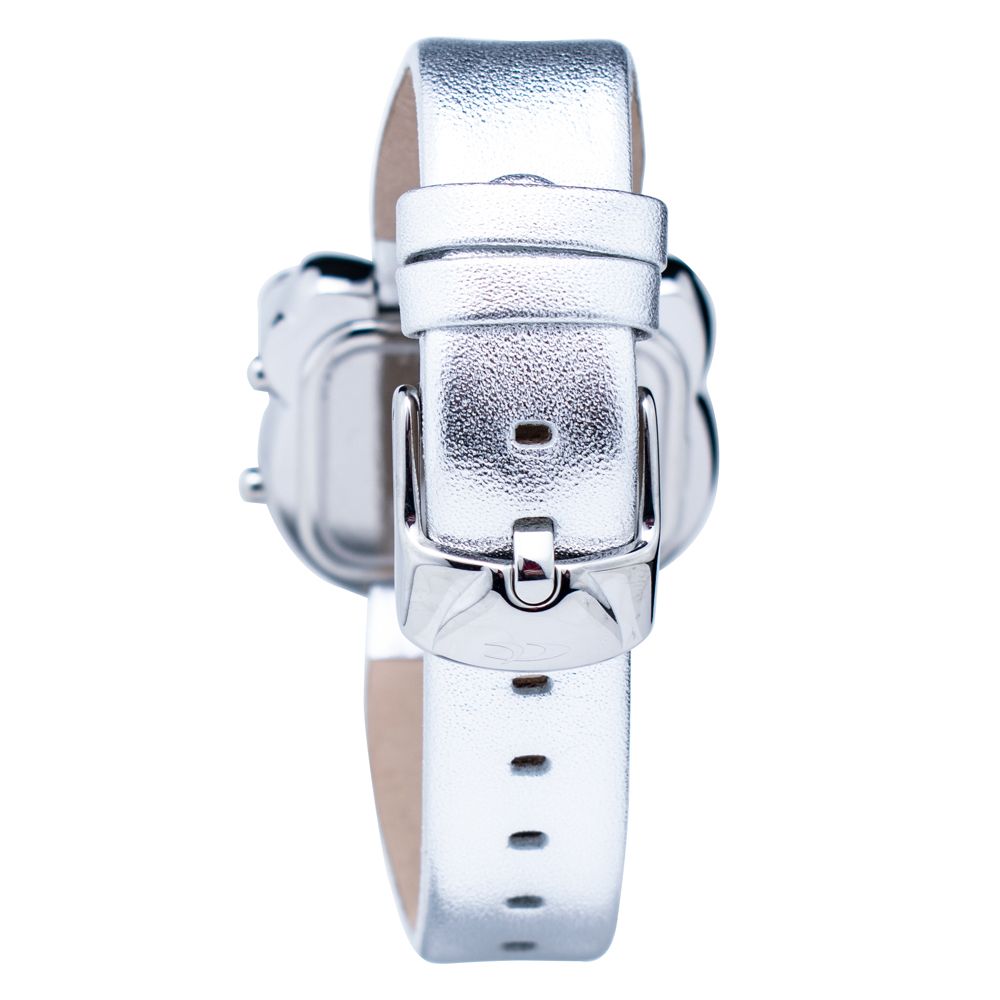 Chronotech Silver Leather Watch