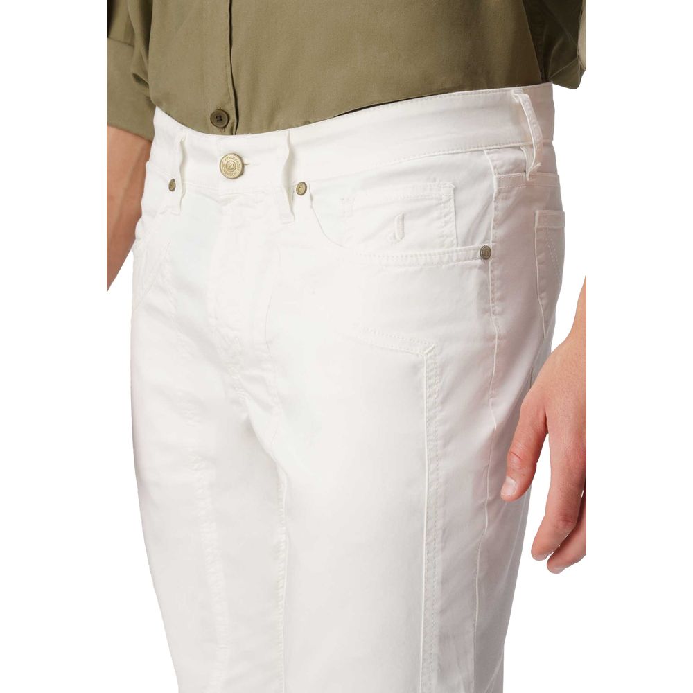 Jeckerson White Cotton Jeans & Pant