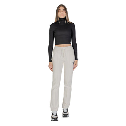 Pantaloni sport Guess Active din bumbac crem