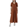B.Young Brown Linen Long