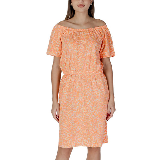 B.Young Orange Cotton Dress