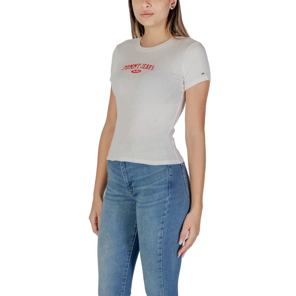 Tommy Hilfiger Jeans White Cotton Tops & T-Shirt