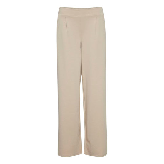 ICHI Beige Recycled Polyurethane Jeans & Pant