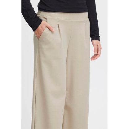 ICHI Beige Recycled Polyurethane Jeans & Pant