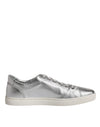 Dolce & Gabbana Silver London Low Top Leather Sneakers Shoes