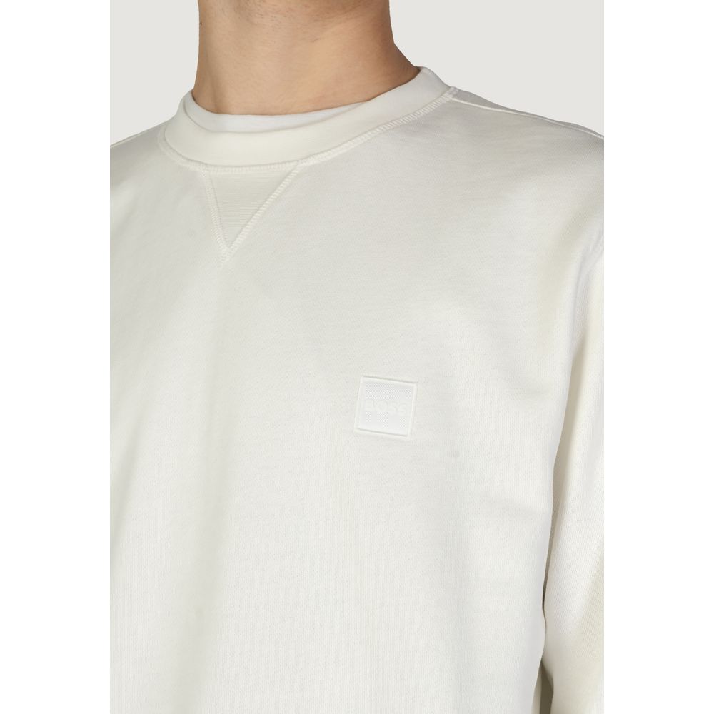 Hugo Boss White Cotton Sweater