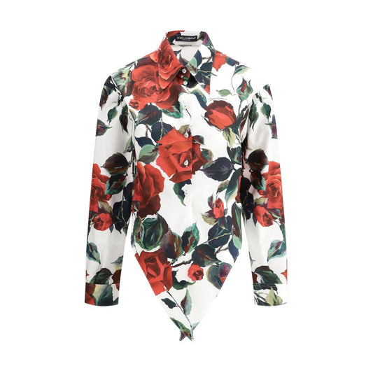 Dolce & Gabbana Asymmetrical rose print Shirt