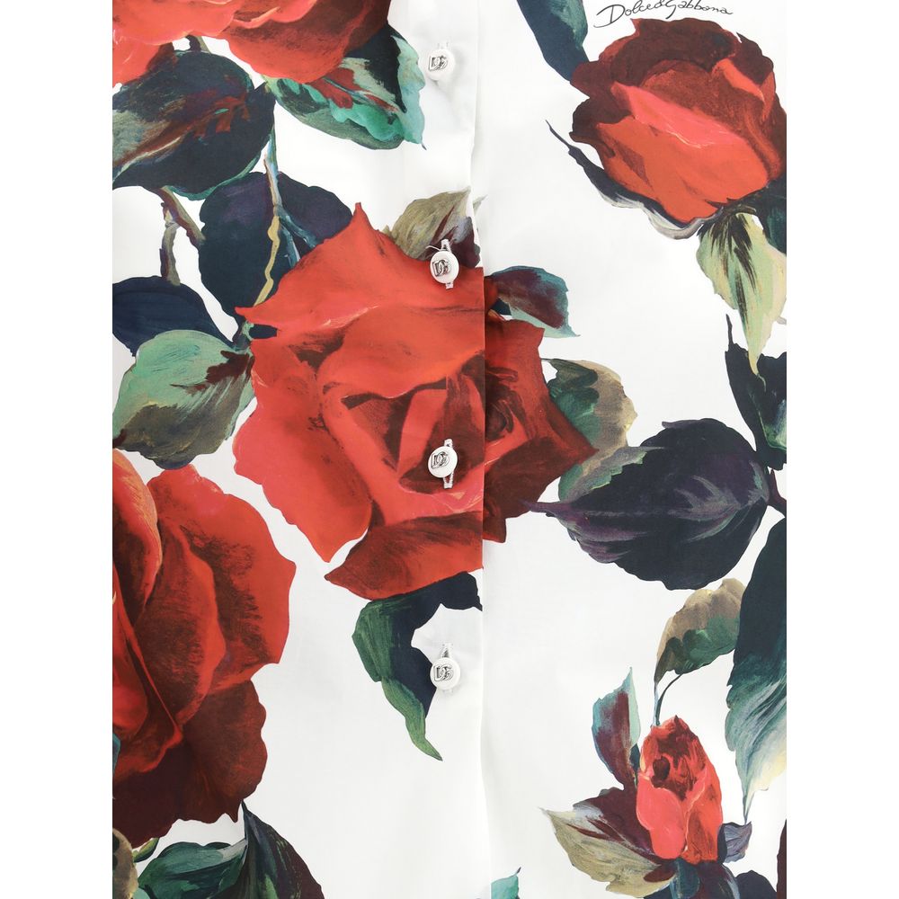 Dolce & Gabbana Asymmetrical rose print Shirt