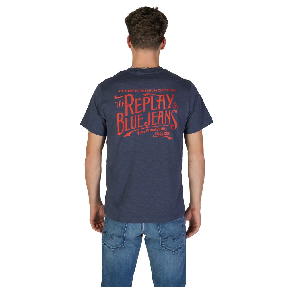 Replay Blue Cotton T-Shirt