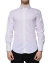 Dolce & Gabbana White Cotton Blend Formal MARTINI Shirt