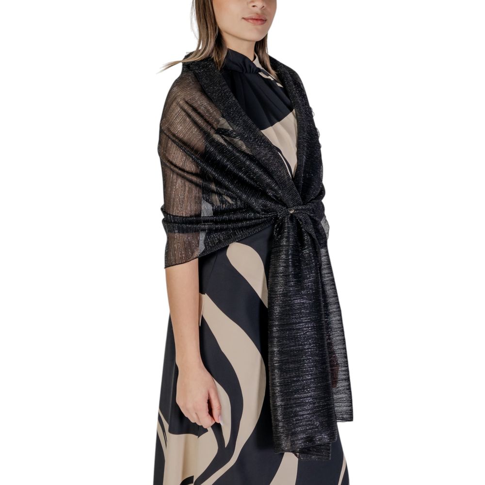 Rinascimento Black Polyester Scarf