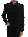 Dolce & Gabbana Chic Black & Blue Short Trench Jacket