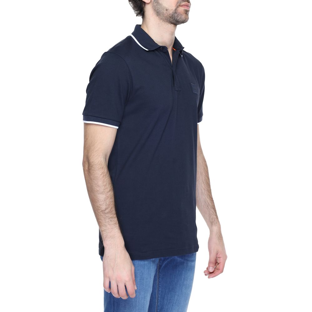 Hugo Boss Blue Cotton Polo Shirt